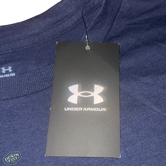 UNDER ARMOUR Men’s Navy Blue Camo Chest Stripe Short Sleeve Sports T-shirt/Tee - Picture 11 of 11